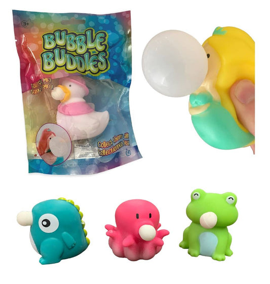 Bubble Buddies Squeeze Toy - Dino, Frog and Octopus Asstd