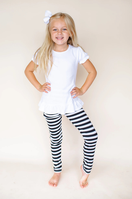 Black-White Striped Legging