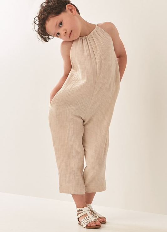 Gauze Halter Jumpsuit