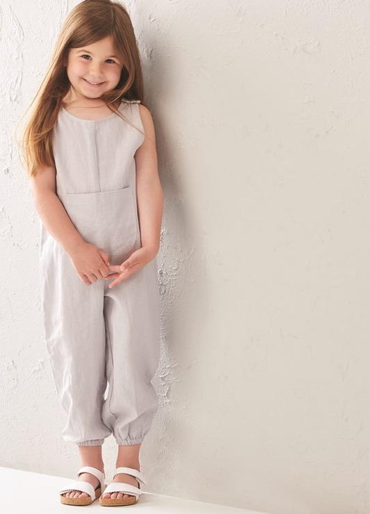 Jamie Linen Blend Toddler Romper