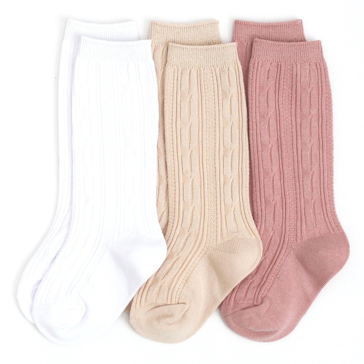 Girlhood Cable Knit Knee High Sock 3-Pack: 0-6 MONTHS