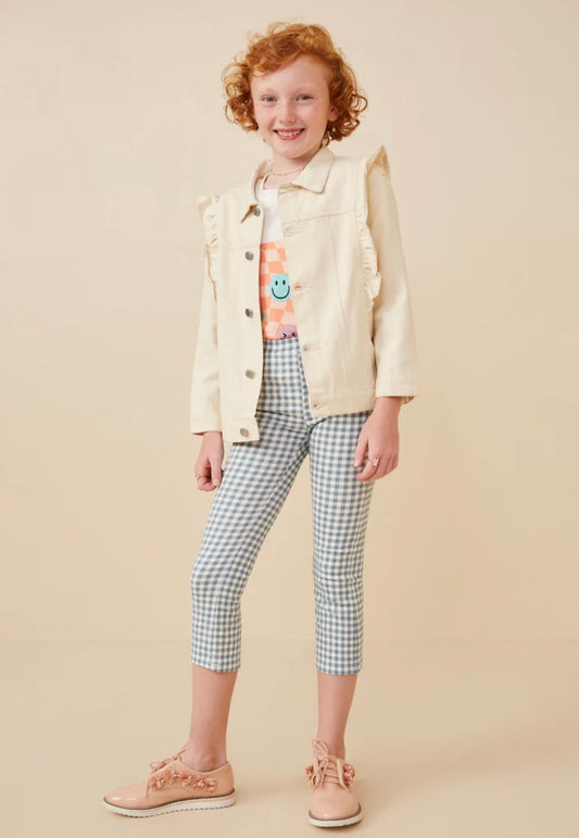 Ruffle Shoulder Twill Jacket