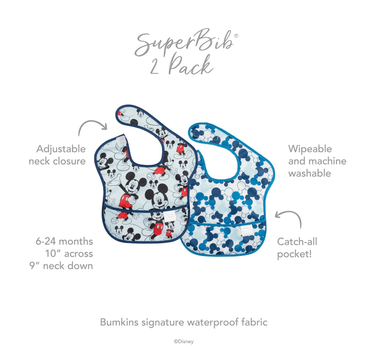 SuperBib 2 Pack: Mickey Mouse