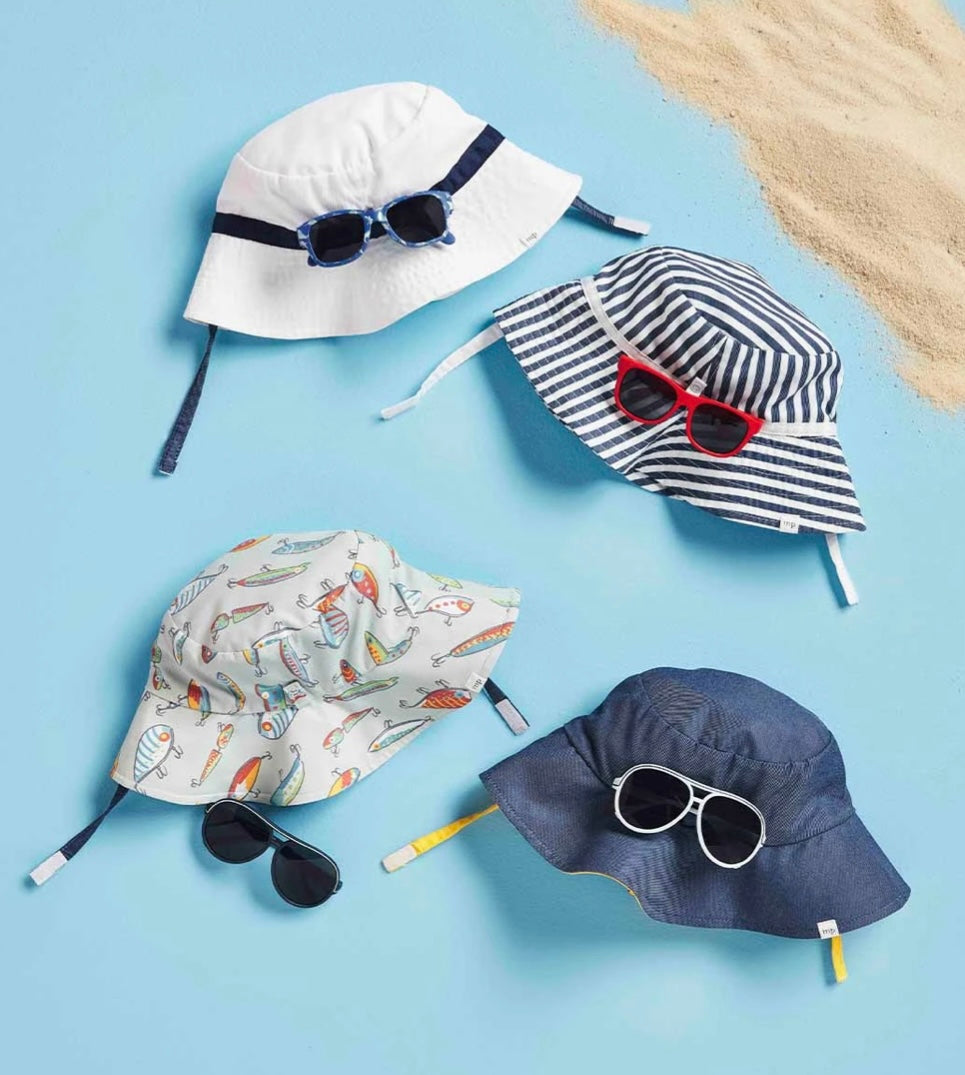 Blue Color-block Hat And Glasses