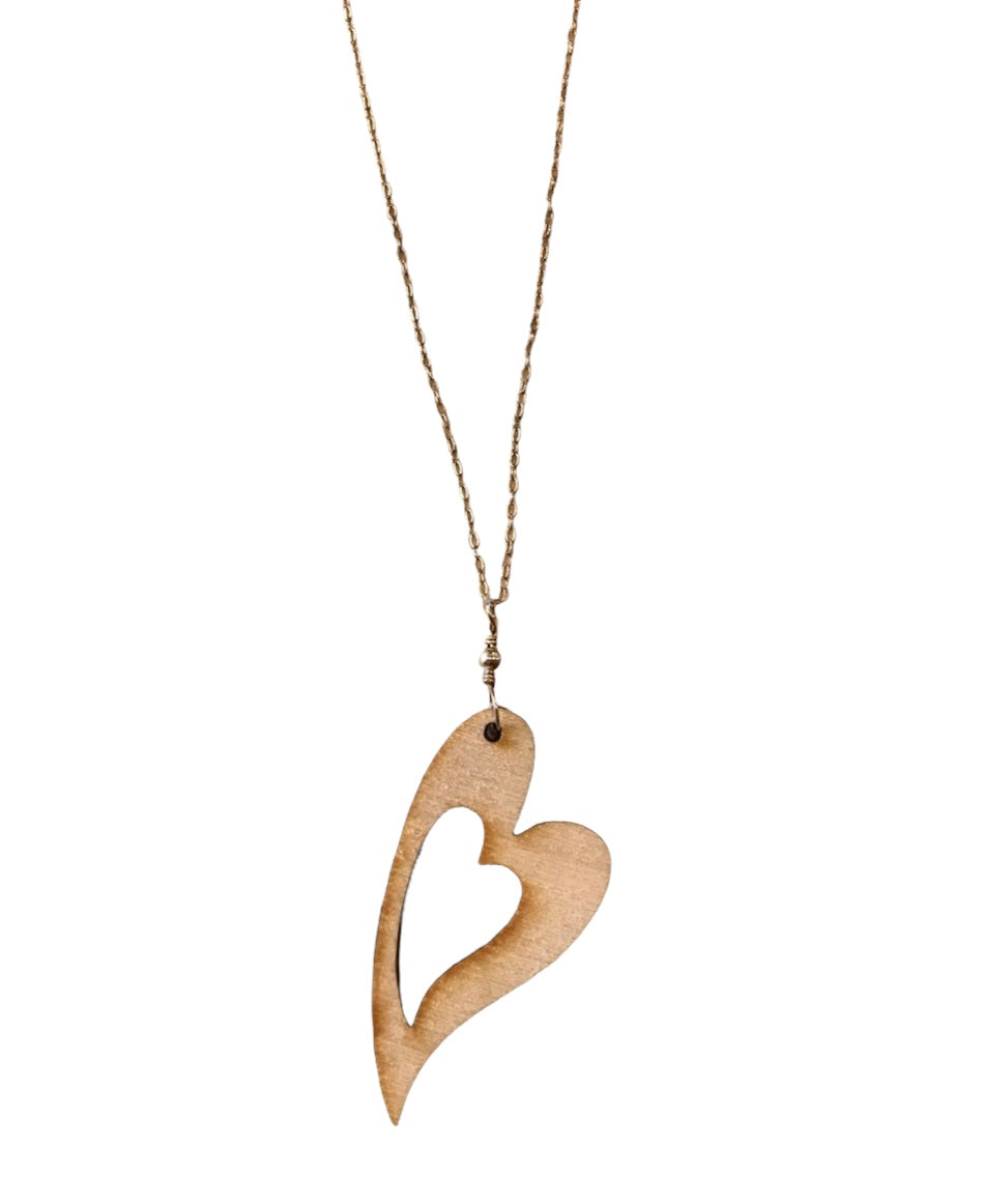 Wooden Heart Necklace