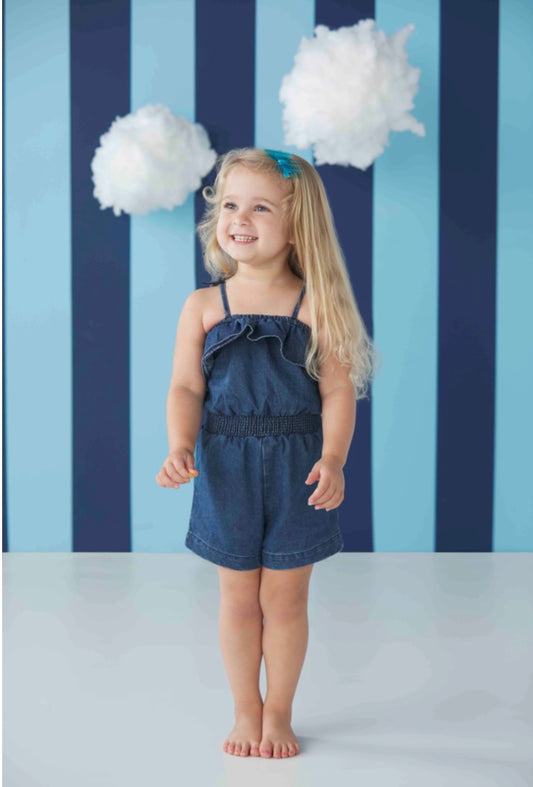 Denim Ruffle Romper