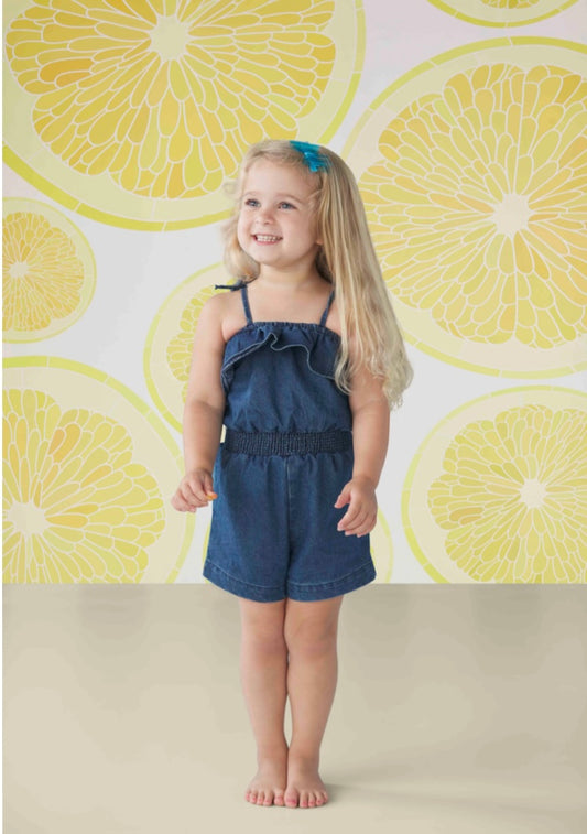 Denim Ruffle Romper